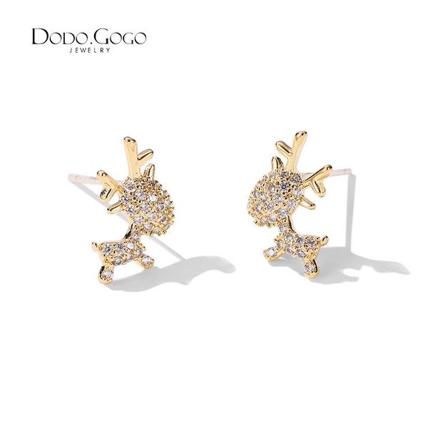 stud tsed015 fine 925 sterling silver fine jewelry spain version bear jewelry women's earrings wholesale price ing, Golden;silver